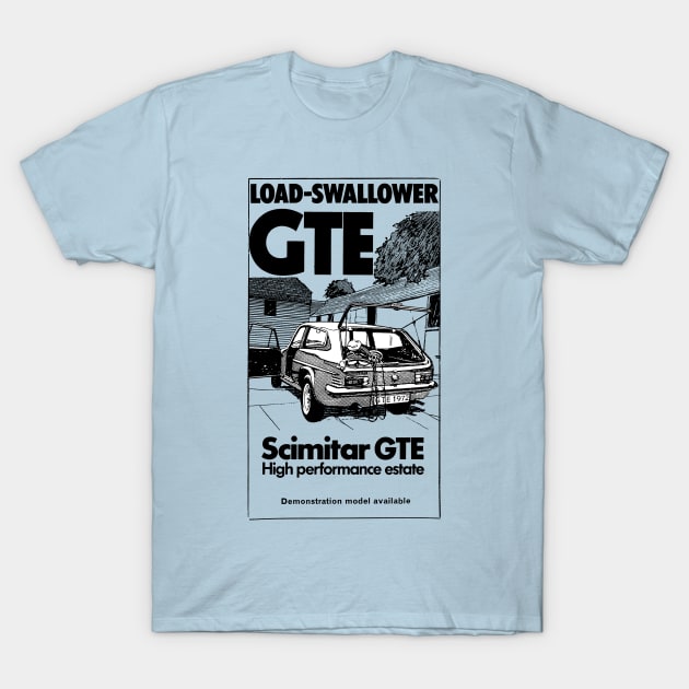 RELIANT SCIMITAR GTE - advert T-Shirt by Throwback Motors